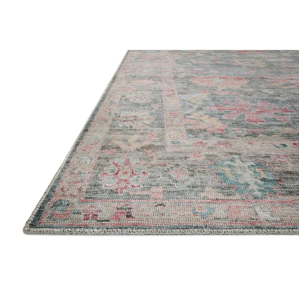 Elysium Graphite/Multi 2 ft. x 5 ft. Printed Vintage Botanical Area Rug