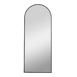 23 in. W x 65 in. H Arched Black Full Length Standing Floor Dressing Mirror