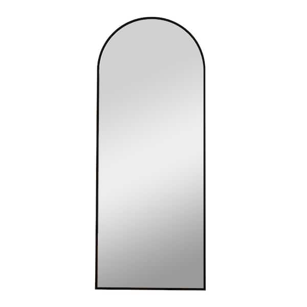 Cesicia 23 in. W x 65 in. H Arched Black Full Length Standing Floor Dressing Mirror