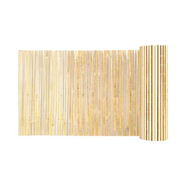 VEVOR Natural Bamboo Slat Screening Eco-Friendly Privacy Bamboo Slat Fence 3 ft. H x 19.6 ft. L, Bamboo Fence
