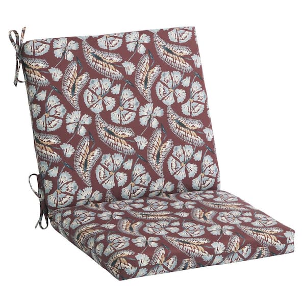 20 in. W x 17 in. D Universal Outdoor Mid Back Dining Chair Outdoor Cushion in Rustic Leaf