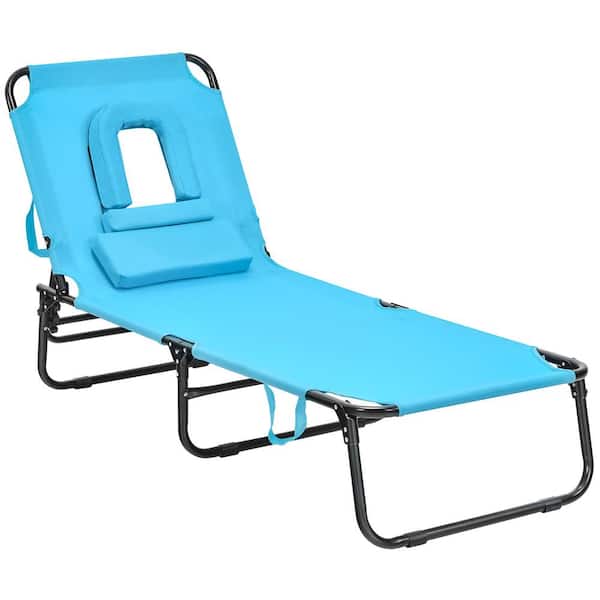Costway Turquoise Modern Stylish Metal Outdoor Lounge Chair NP10028NY ...