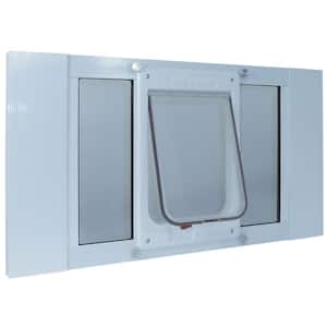 7.5 in. x 10.5 in. Large White Chubby Kat Pet Door Insert for 33 in. to 38 in. Wide Aluminum Sash Window