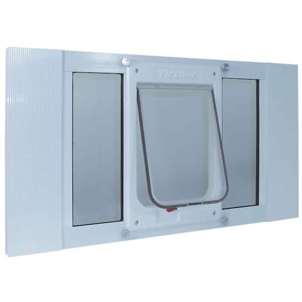 Ideal Pet Products 7.5 in. x 10.5 in. Large White Chubby Kat Pet Door Insert for 33 in. to 38 in. Wide Aluminum Sash Window