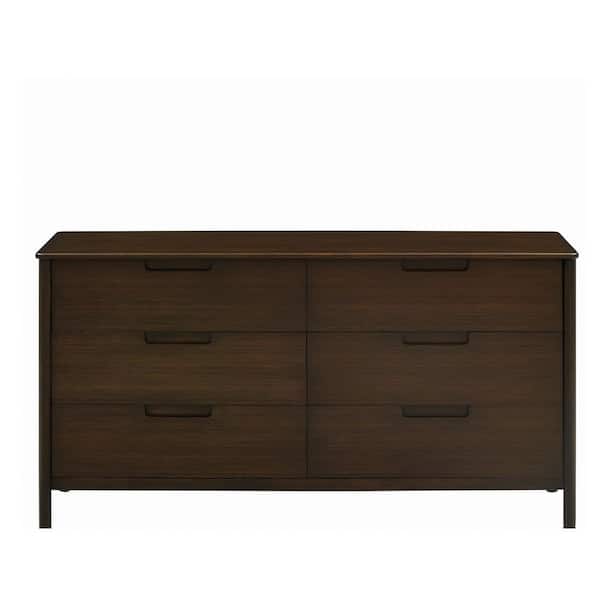 Teagan 19 in. Brown Coffee 6-Drawer Dresser
