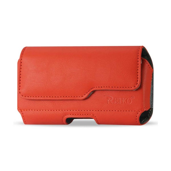 REIKO Medium Horizontal Leather Holster in Orange