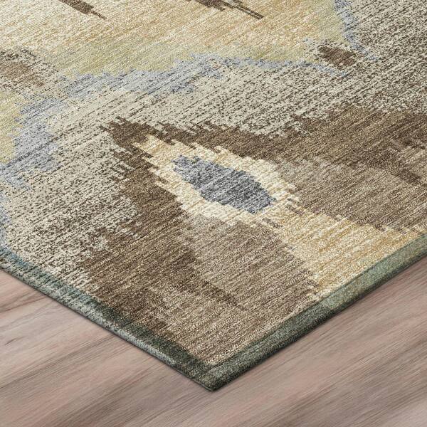 Chantille Machine Washable Indoor/Outdoor Abstract ACN2926 Chocolate 10 ft. x 14 ft. Area Rug