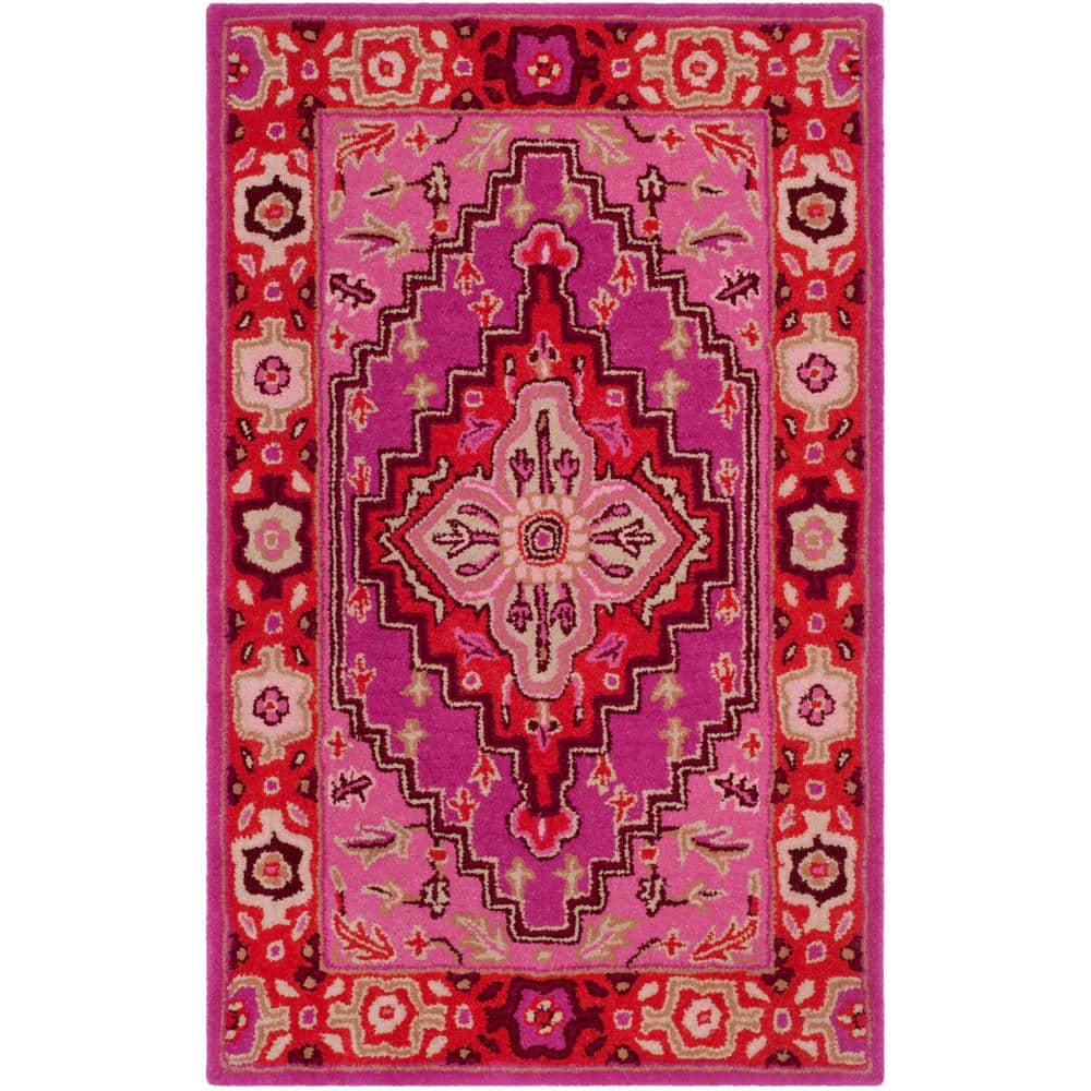 Bellagio Red/Pink 3 ft. x 5 ft. Border Area Rug price history on PriceWatchPro