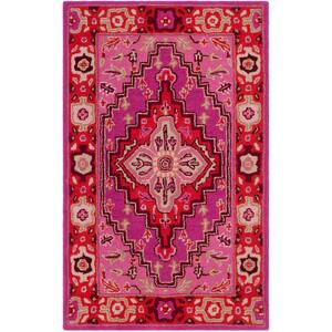 Bellagio Red/Pink 3 ft. x 5 ft. Border Area Rug