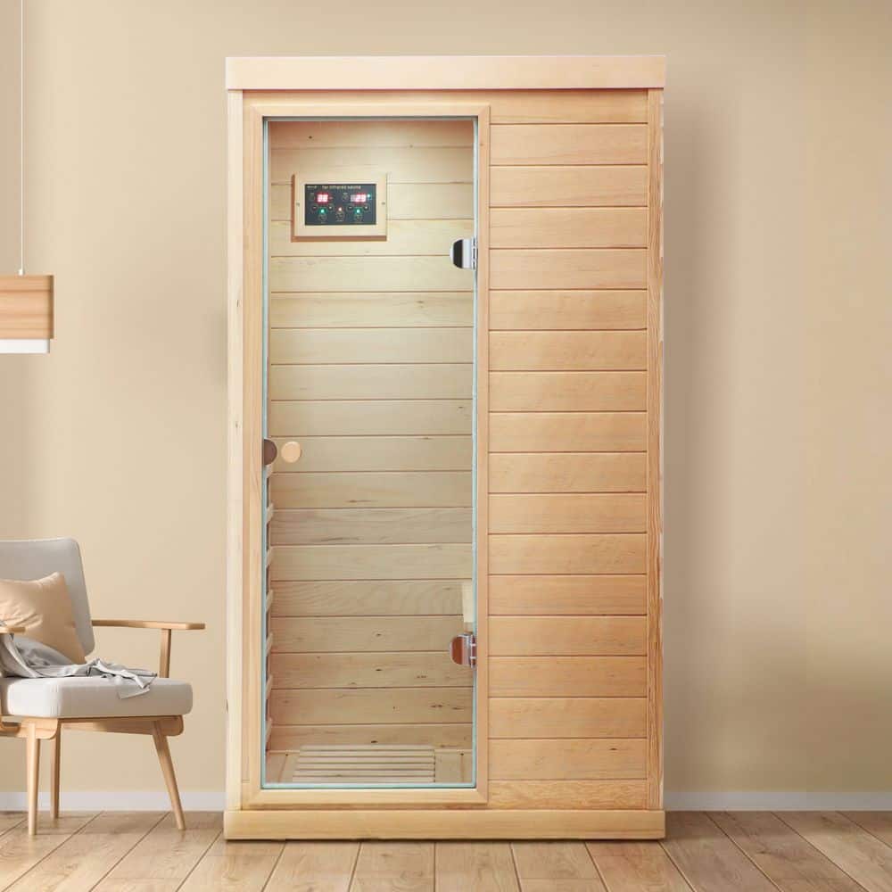 Spygo Moray 1-Person Indoor Hemlock Infrared Sauna with 6 Far