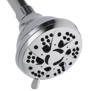 6-Spray 4 in. Single Wall Mount Body spray Fixed Adjustable Shower Head in Chrome