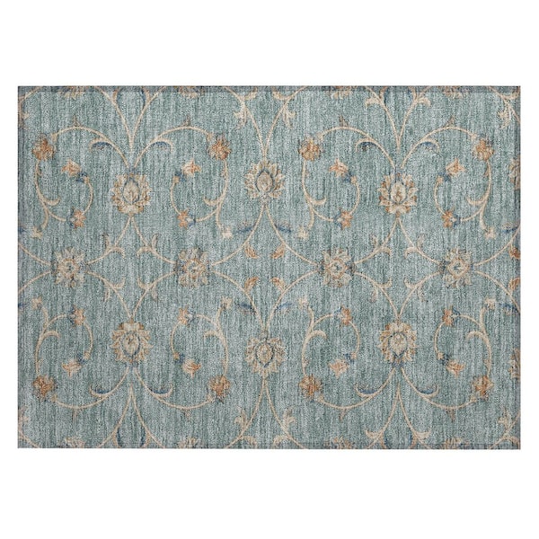 Chantille Machine Washable Indoor/Outdoor Abstract ACN3079 Teal 3 ft. x 4 ft. Area Rug