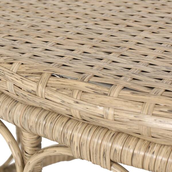Boho-Inspired Outdoor Side Table with Wicker Weave Top