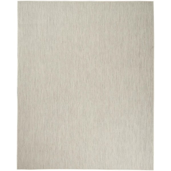 HomeRoots Ivory, Silver 8 X 10 ft. Woven Abstract Polyester Rectangle Indoor/Outdoor Area Rug