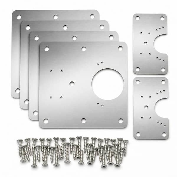 6-Piece Stainless Steel Cabinet Hinge Repair Plate, Hinges Repair Fixing Plates Cabinet Repair Board with Mounting Screw