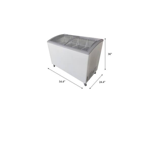 curved glass top chest freezer