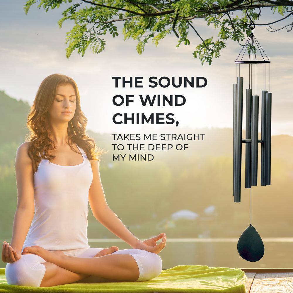 50'' Black Aluminum and Iron Wind Chime