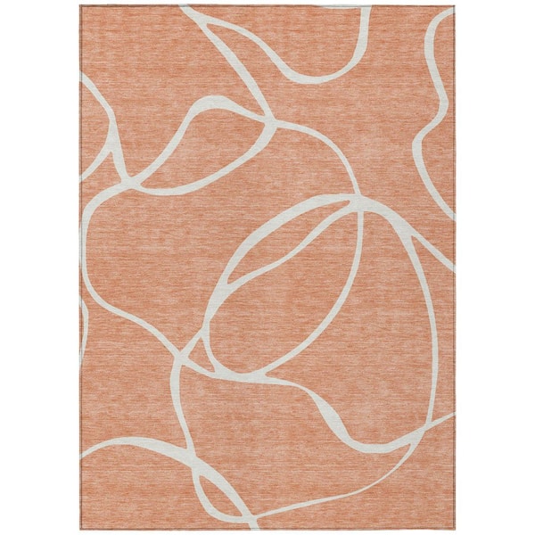 Chantille Machine Washable Indoor/Outdoor Abstract ACN999 Salmon 2 ft. 6 in. x 3 ft. 10 in. Area Rug