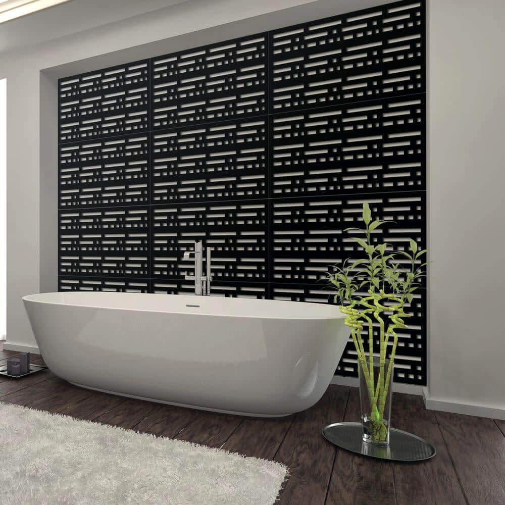 Morse Black Polypropylene Decorative Screen Panel, 2 ft. x 4 ft.