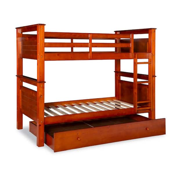 Linon Home Decor Payson Pine Brown, Bunk Beds With Mattress Included Nz