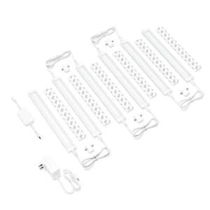 Works with Alexa, Google 12 in. White Smart Dimmable LED Under Cabinet Lighting Kit Warm White (3000K) (6-Pack)