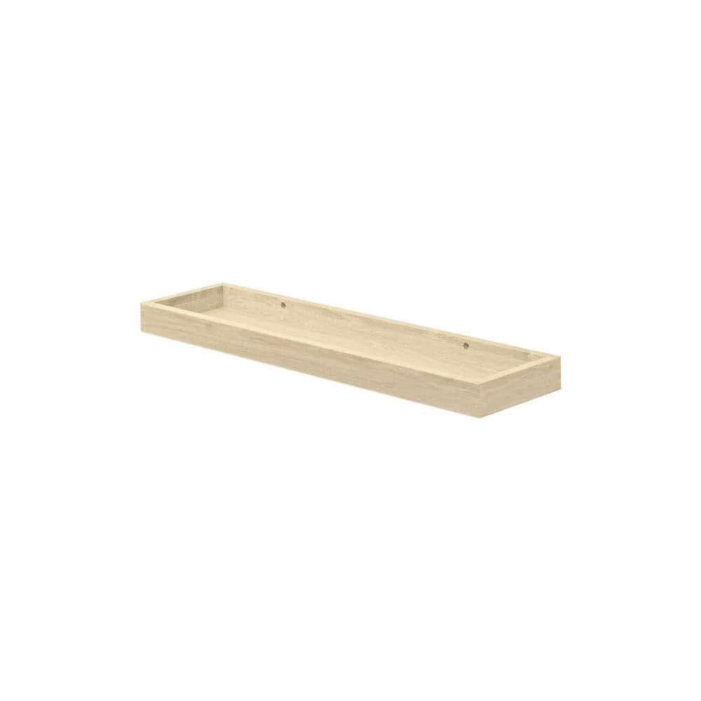 LOGGIA 23.6 in. x 5.9 in. x 1.6 in. Brushed Oak MDF Decorative Wall Shelf with Brackets price history on PriceWatchPro