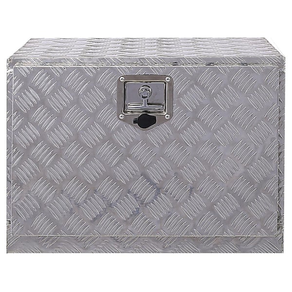 24 in. Trailer Tongue Box, RV Trailer Truck Tool Truck Tool Box, with Lock Keys Side Handle, Silver 24 x 17.3 x 17.7 in.