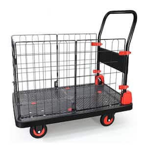 660 lb. Foldable Platform Push Hand Truck Cart, Basket Cage Cart