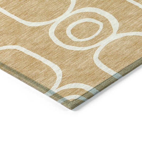 Chantille Machine Washable Indoor/Outdoor Abstract ACN2344 Gold 2 ft. x 3 ft. Accent Rug