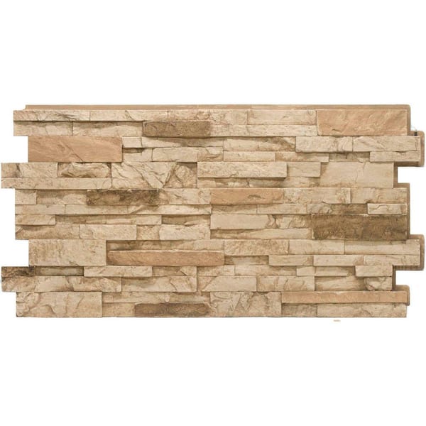 Urestone Stacked Stone #35 Desert Tan 24 in. x 48 in. Stone Veneer Panel