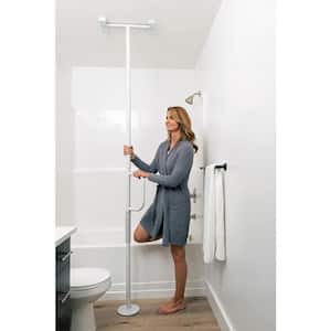 108 in. x 1.5 in. Universal Floor to Ceiling Grab Bar in Glossy White