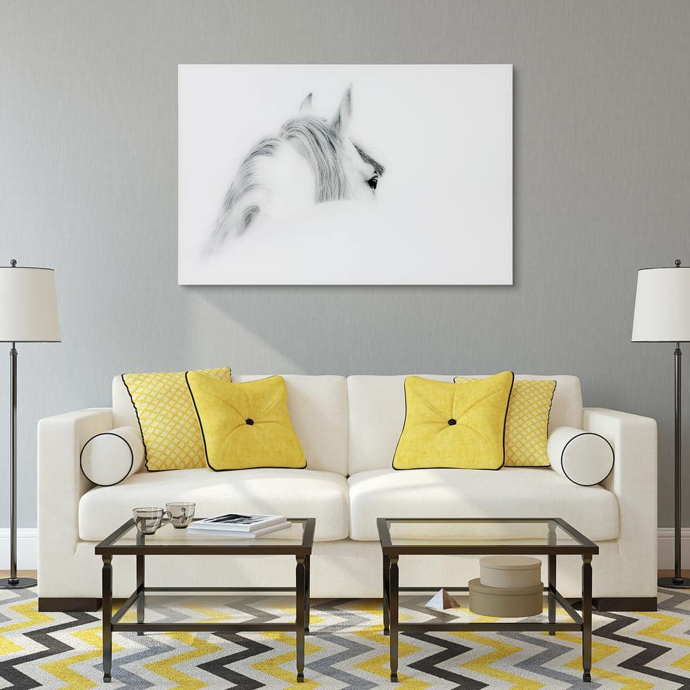 Blanco Mare Horse Frameless Tempered Glass Wall Art, 48" x 32"