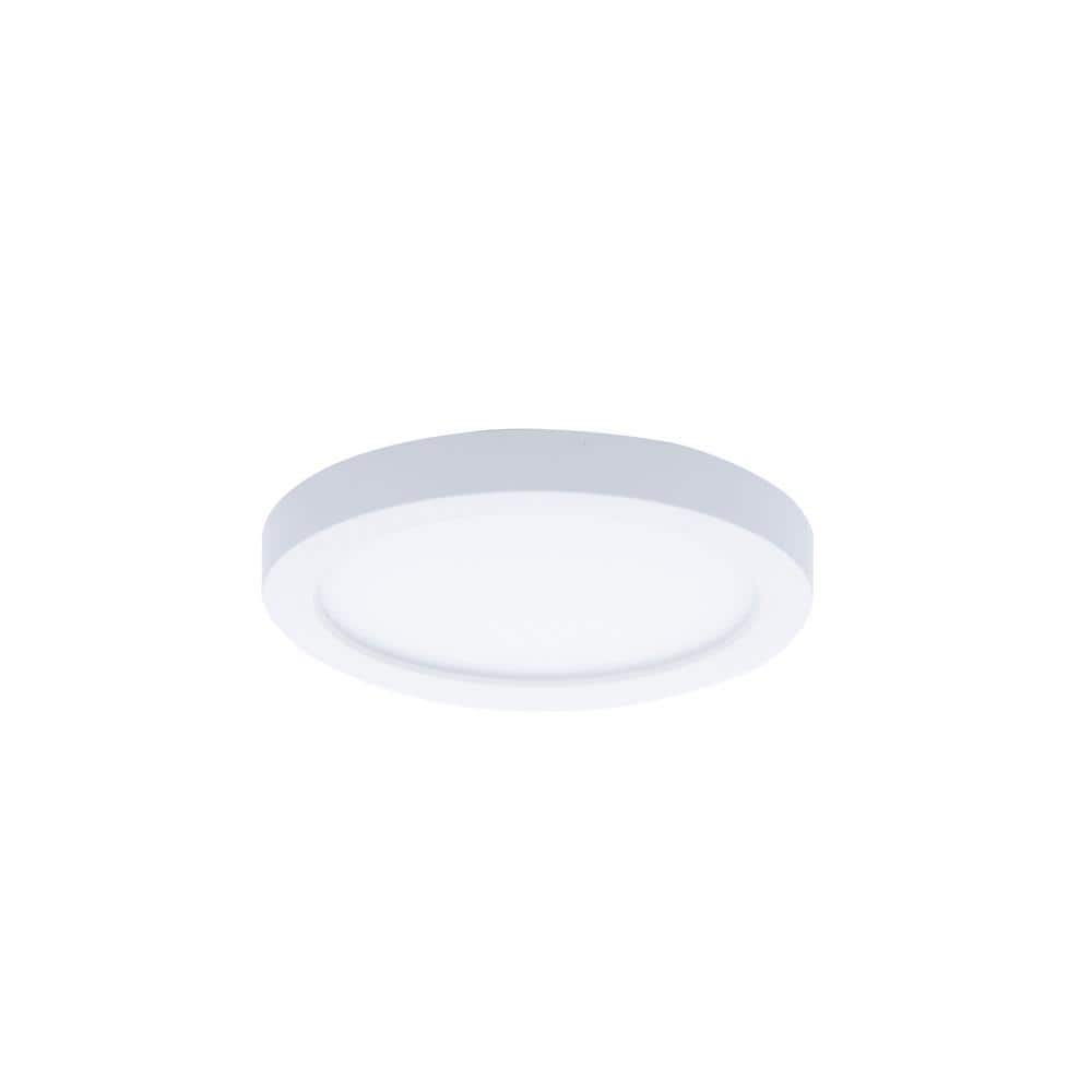 Sleek Edge-Lit 5'' White LED Flush Mount for Indoor/Outdoor