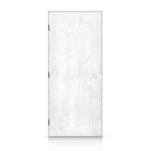 26 in. x 80 in. Flush Right-Handed Hollow-Core White Stained Smooth Pine Wood Single Prehung Interior Door