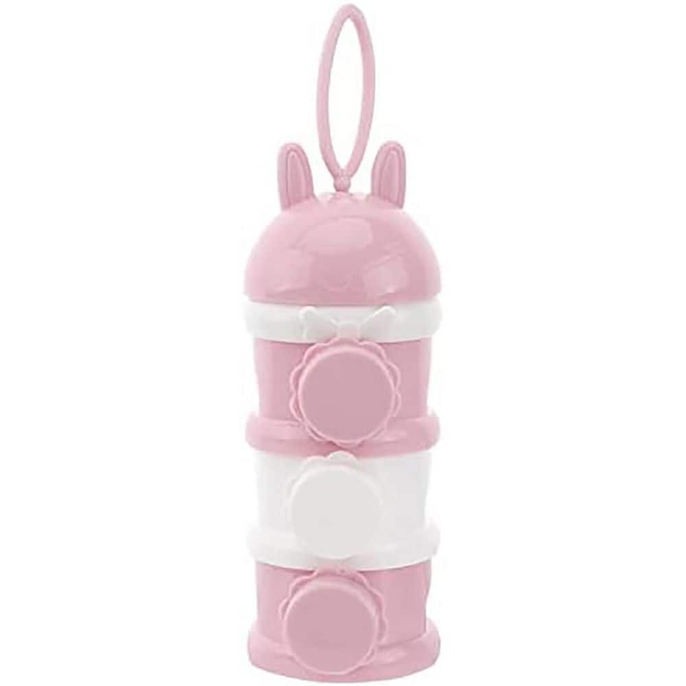 Formula Powder Container With Divider Anqtovp 3 Layer Stackable Pink Formula Dispenser Non Spill Portable ...
