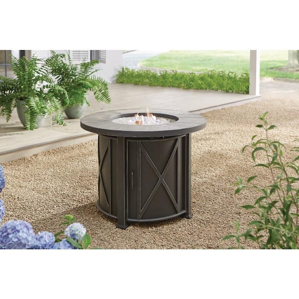 Hampton Bay Park Canyon 35 In Round Steel Propane Fire Pit Kit Fpc C 02 The Home Depot Hampton Bay Park Canyon 35 In Round, Hampton Bay Outdoor Fire Pit Table