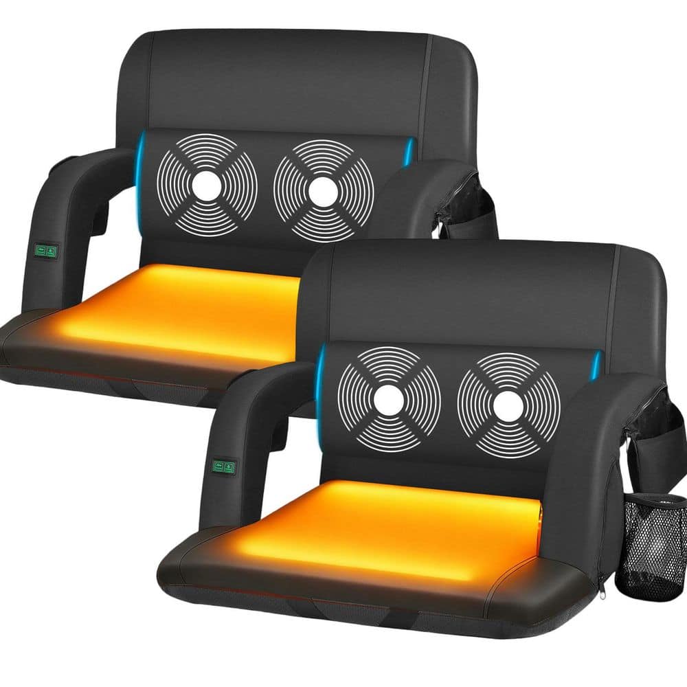 Oversized Heated Stadium Seat with 3-Level Heating,6-Level Massage, Waterproof Bleacher Chair with 6Positions,23in.W 2PK price history on PriceWatchPro