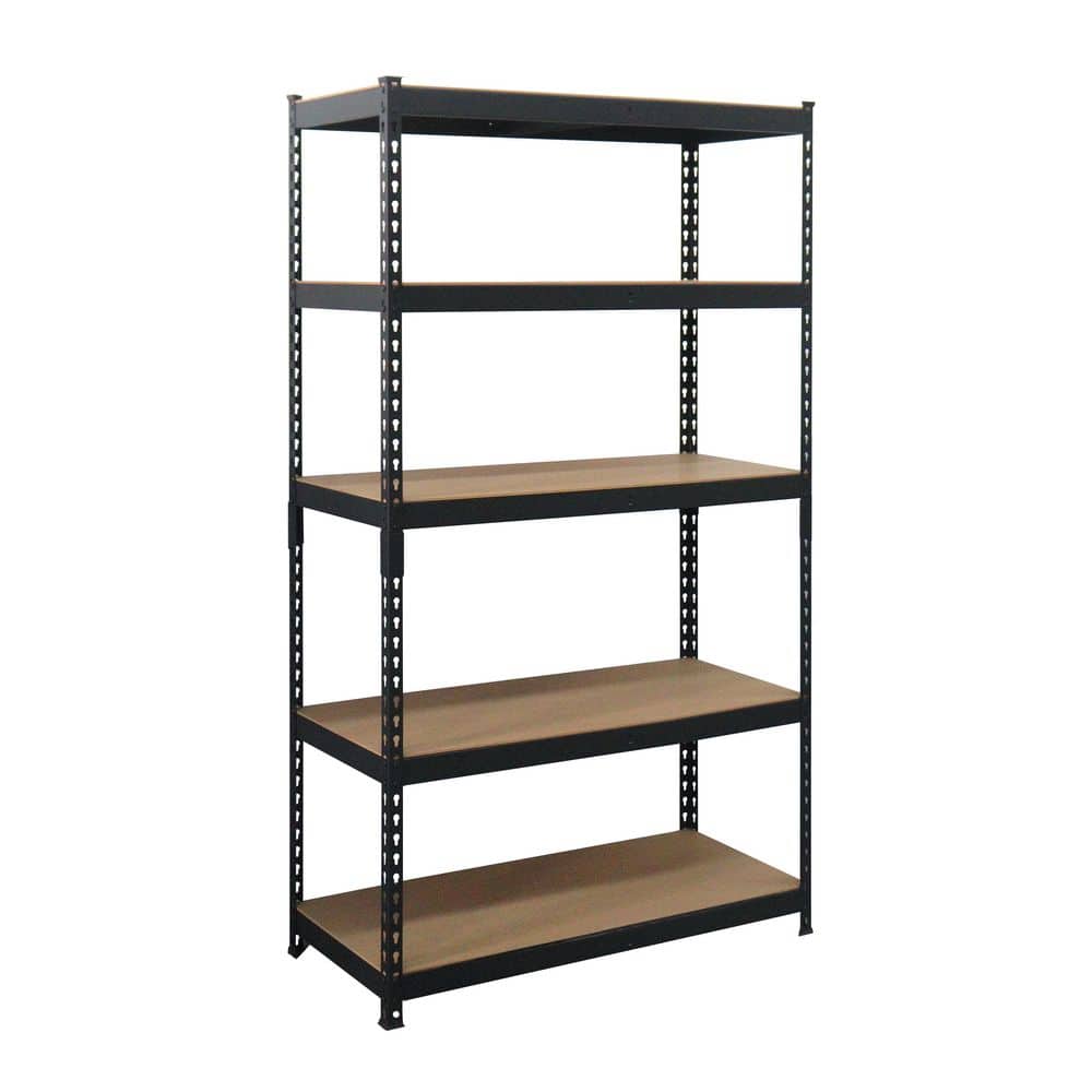 Black Label 5-Tier Powder-Coated Steel Garage Storage Shelving Unit in Black, HDF Racks (40 in. W x 72 in. H x 20 in. D) price history on PriceWatchPro