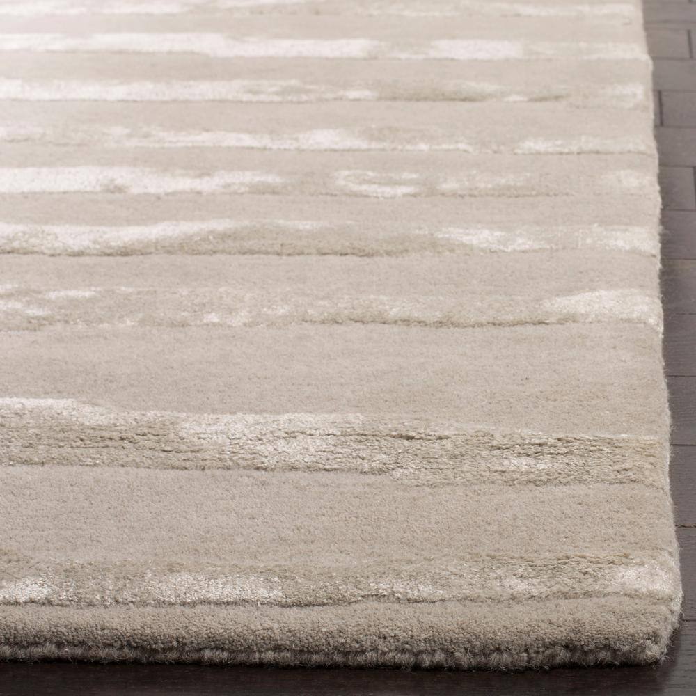 Gray Tufted Handmade Wool and Viscose 9' x 12' Area Rug