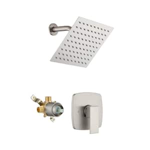 Single Handle 1-Spray Shower Faucet 2.2 GPM with Drip Free in Brushed Nickel
