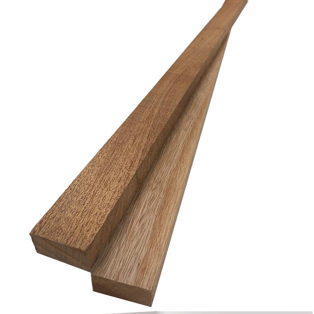 3 Planches En Acajou Massif Sapeli - 91x15cm X 23mm - Bois Brut Pour Menuiserie