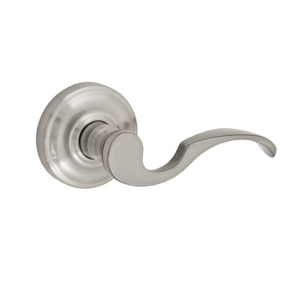Fusion Solid Brass Brushed Nickel Drop Tail Right-Handed Dummy Lever with Ketme Rose