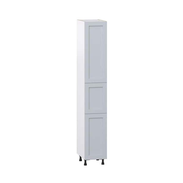 J COLLECTION Milton 15 in. W x 24 in. D x 94.5 in. H Assembled Shaker Pantry Kitchen Cabinet in Light Gray