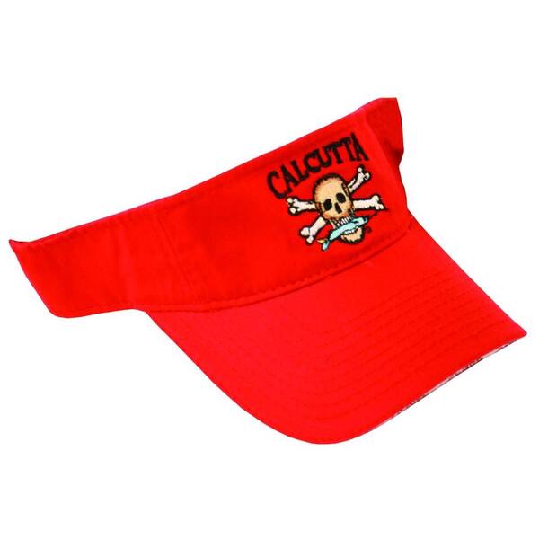 Calcutta Adjustable Strap Low Profile Visor in Red with Fade-Resistant Logo