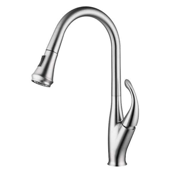 Maincraft Single Handle Pull Down Sprayer Kitchen Faucet in Chrome