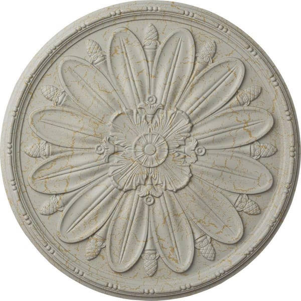 1-7/8 in. x 40 in. x 40 in. Polyurethane Delfina Ceiling Medallion, Pot of Cream Crackle