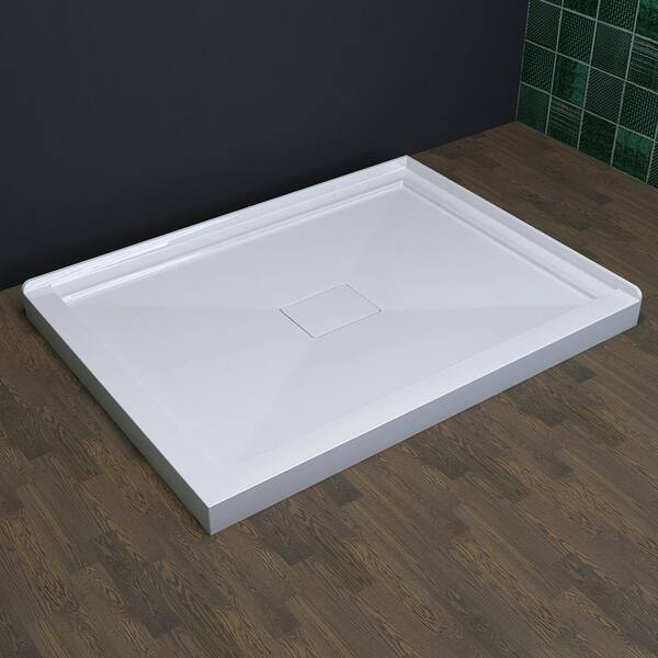 Reviews for NTQ 48 in. x 36 in. Double Threshold Left Corner Shower Pan Base with Center Drain