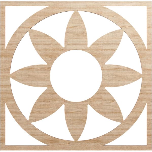 Ekena Millwork 0.25 in. D x 26 in. W x 26 in. H Wood (Alder) Medallion Moulding
