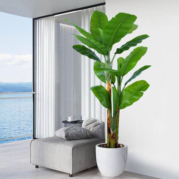7ft Artificial Banana Tree 84in Faux Green Indoor Outdoor Tropical