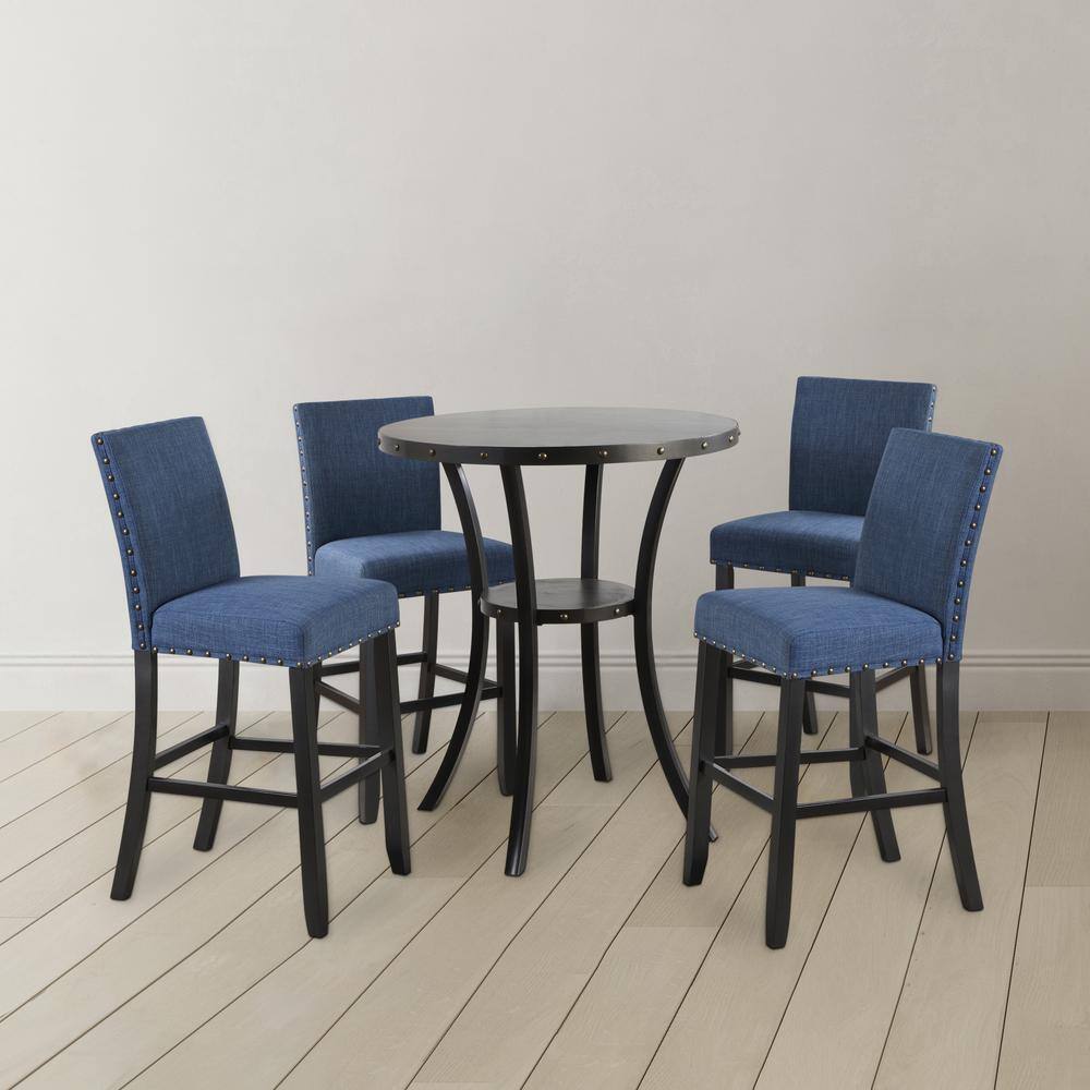 NEW CLASSIC HOME FURNISHINGS Crispin 5 Piece Solid Wood Bar Table Set